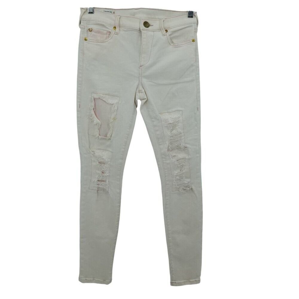 True Religion Pink Distressed Skinny Jeans Size 28